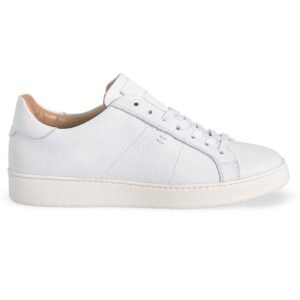 18543 Sneaker aus weißem, gehämmertem Leder